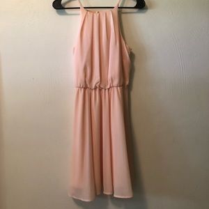 Francesca’s halter neck baby pink mini dress